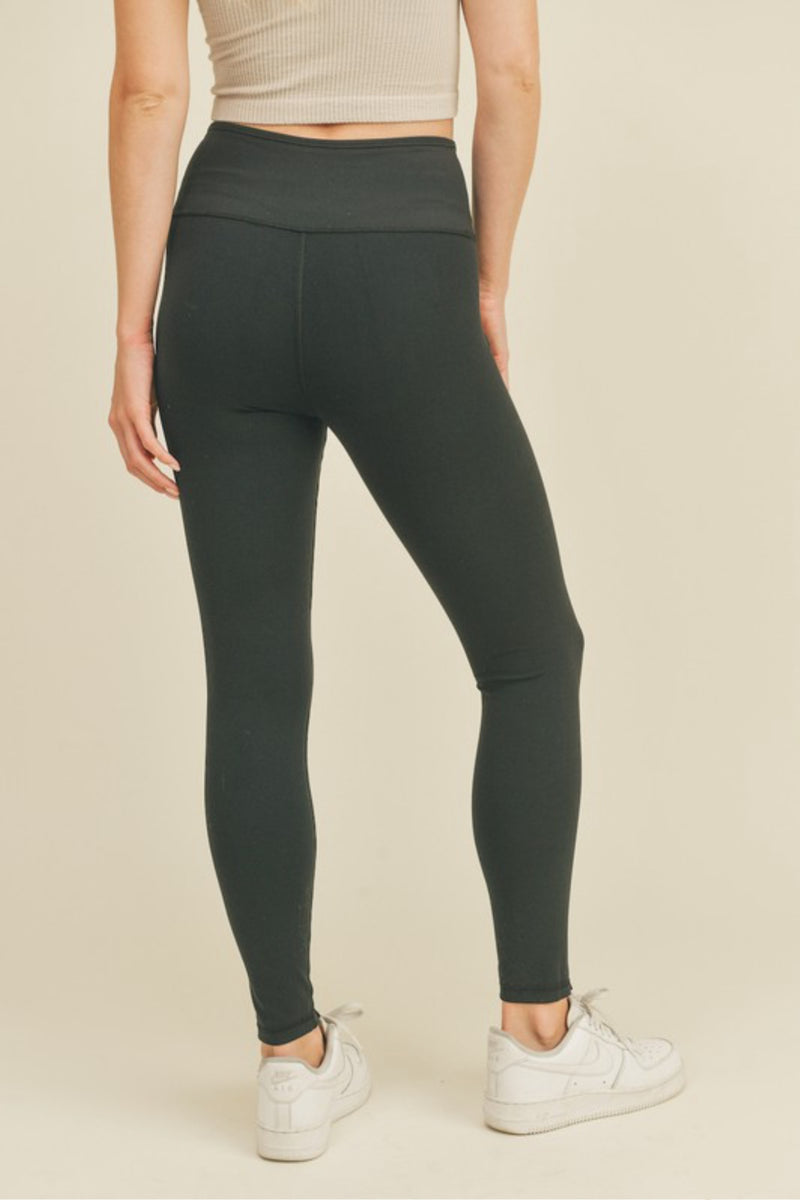High-Rise Leggings with Front Slit