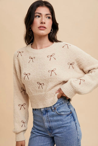 Now Fuzzy Cropped Sweater